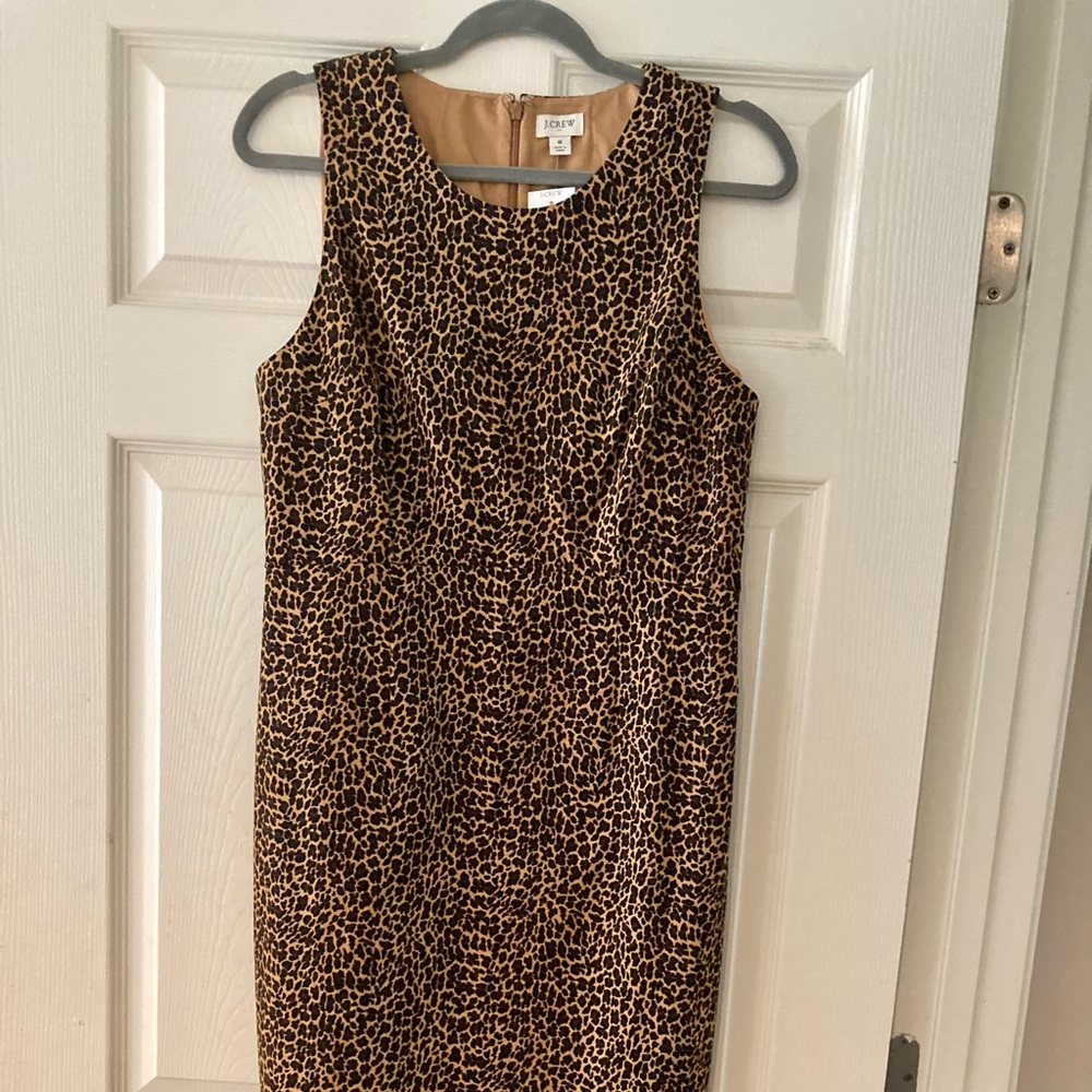J. Crew leopard print knee length dress. With tags attached.